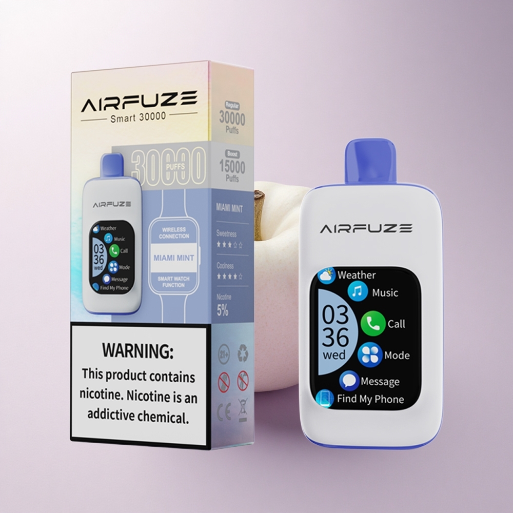 AirFuze Smart 30000 Puffs Miami Mint Touch Screen 900mAh 5% Nicotine