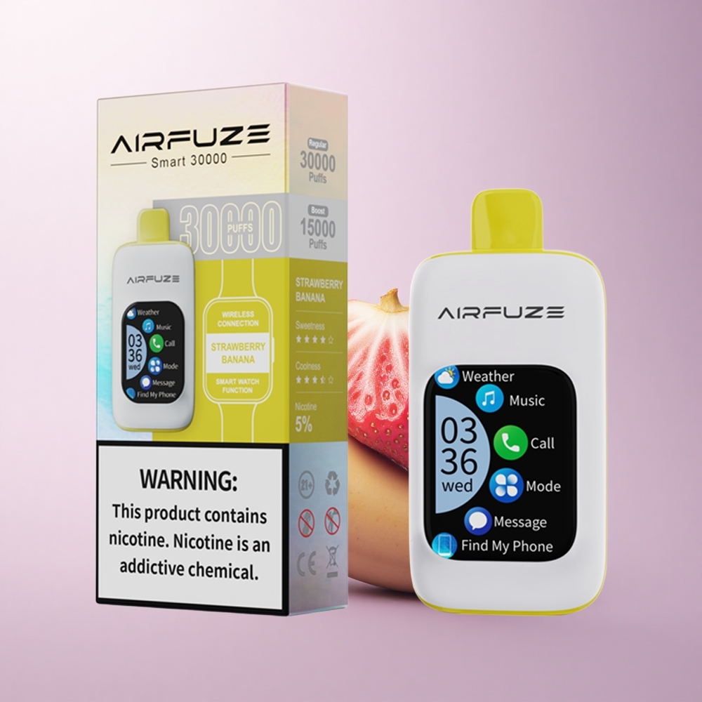 AirFuze Smart 30000 Puffs Strawberry Banana 5% Nicotine 900mAh Type-C