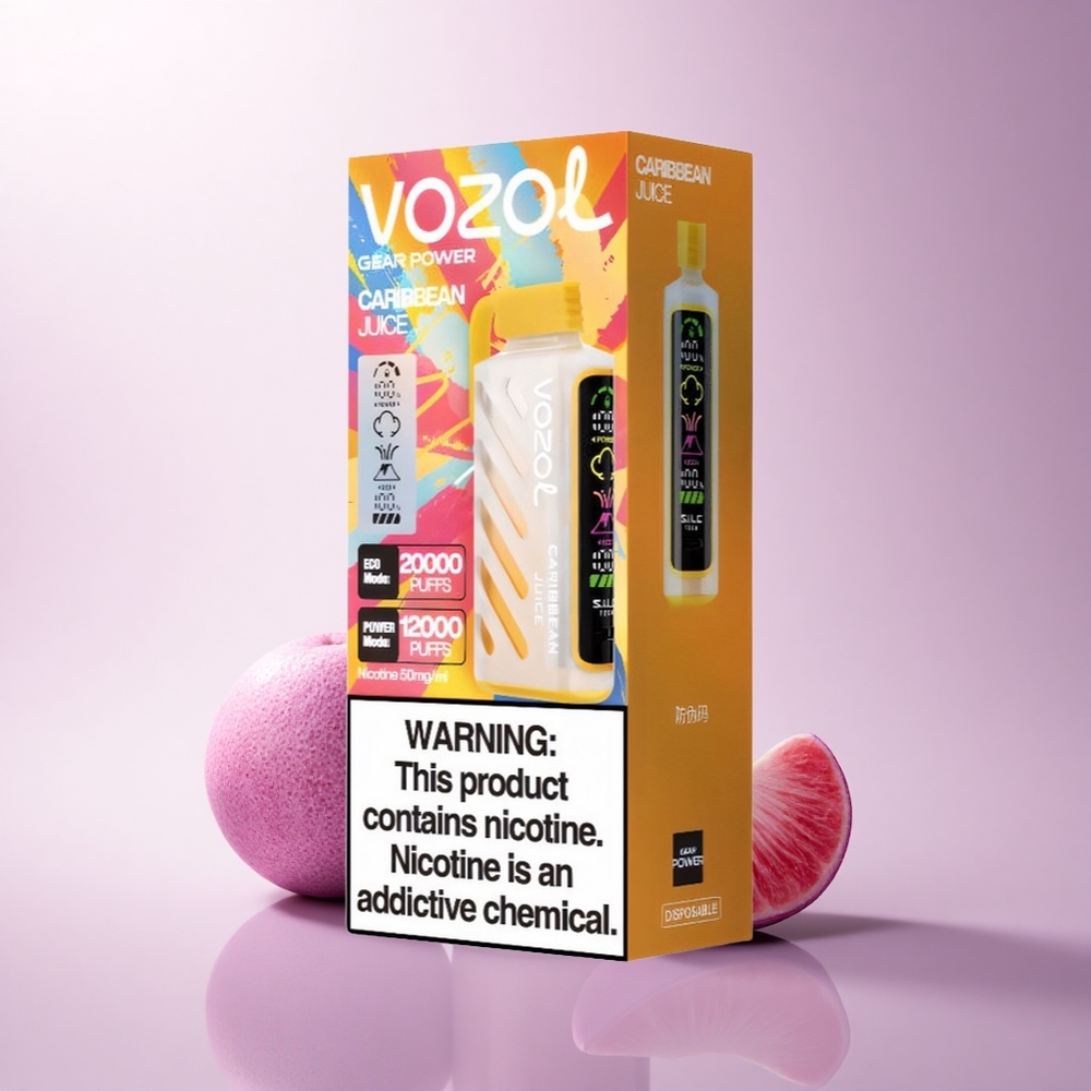 VOZOL Gear Power 20000 Puffs Caribbean Juice Dual Mesh 20mL 5% Nicotine