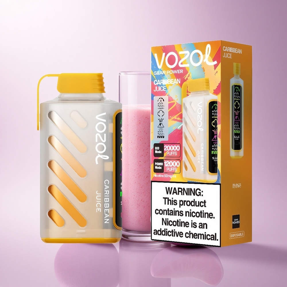 VOZOL Gear Power 20000 Puffs Caribbean Juice Dual Mesh 20mL 5% Nicotine