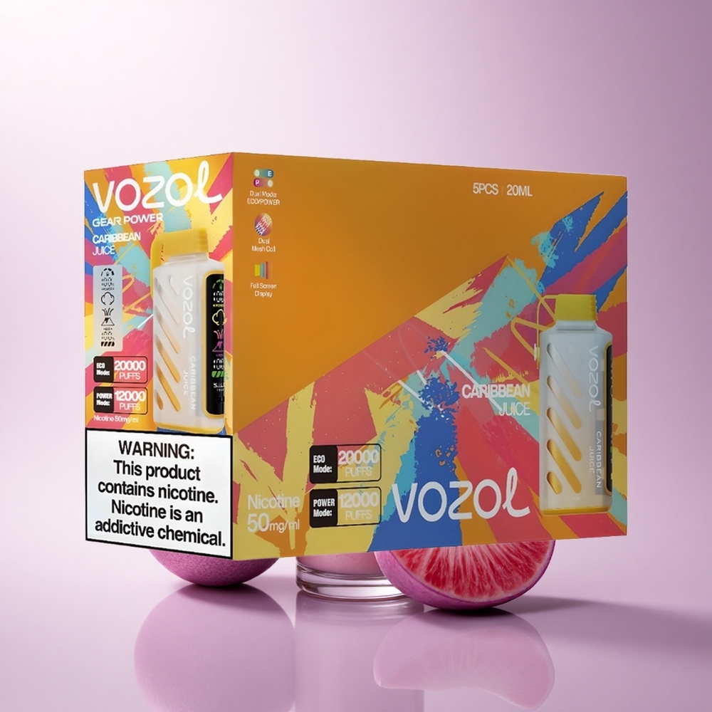 VOZOL Gear Power 20000 Puffs Caribbean Juice Dual Mesh 20mL 5% Nicotine
