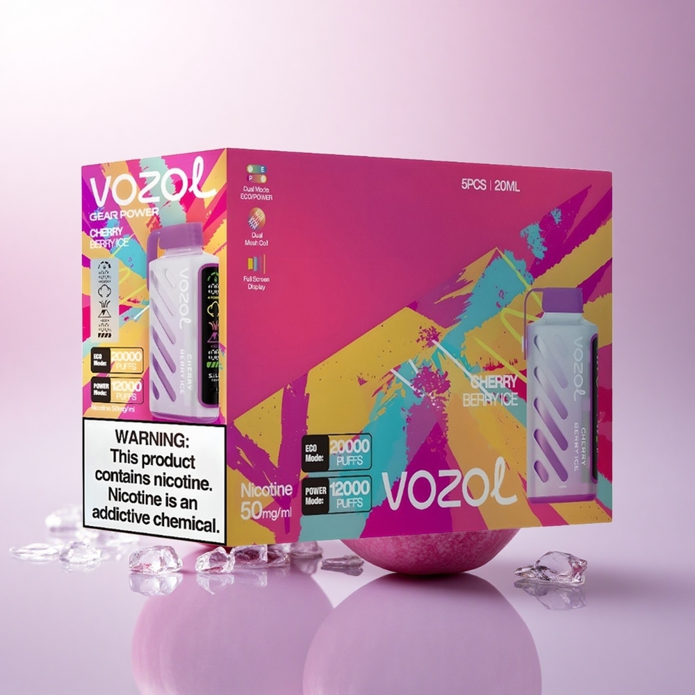 VOZOL Gear Power 20000 Puffs Cherry Berry Ice Dual Mesh 20mL 5% Nicotine