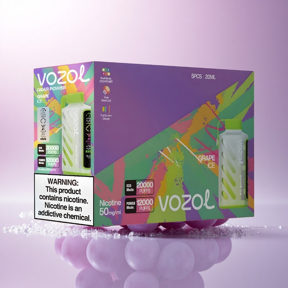 VOZOL Gear Power 20000 Puffs Grape Ice Dual Mesh 20mL 5% Nicotine