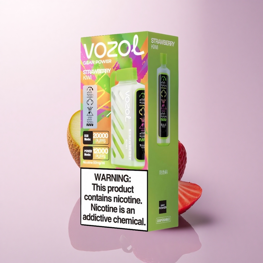 VOZOL Gear Power 20000 Puffs Strawberry Kiwi Dual Mesh 20mL 5% Nicotine