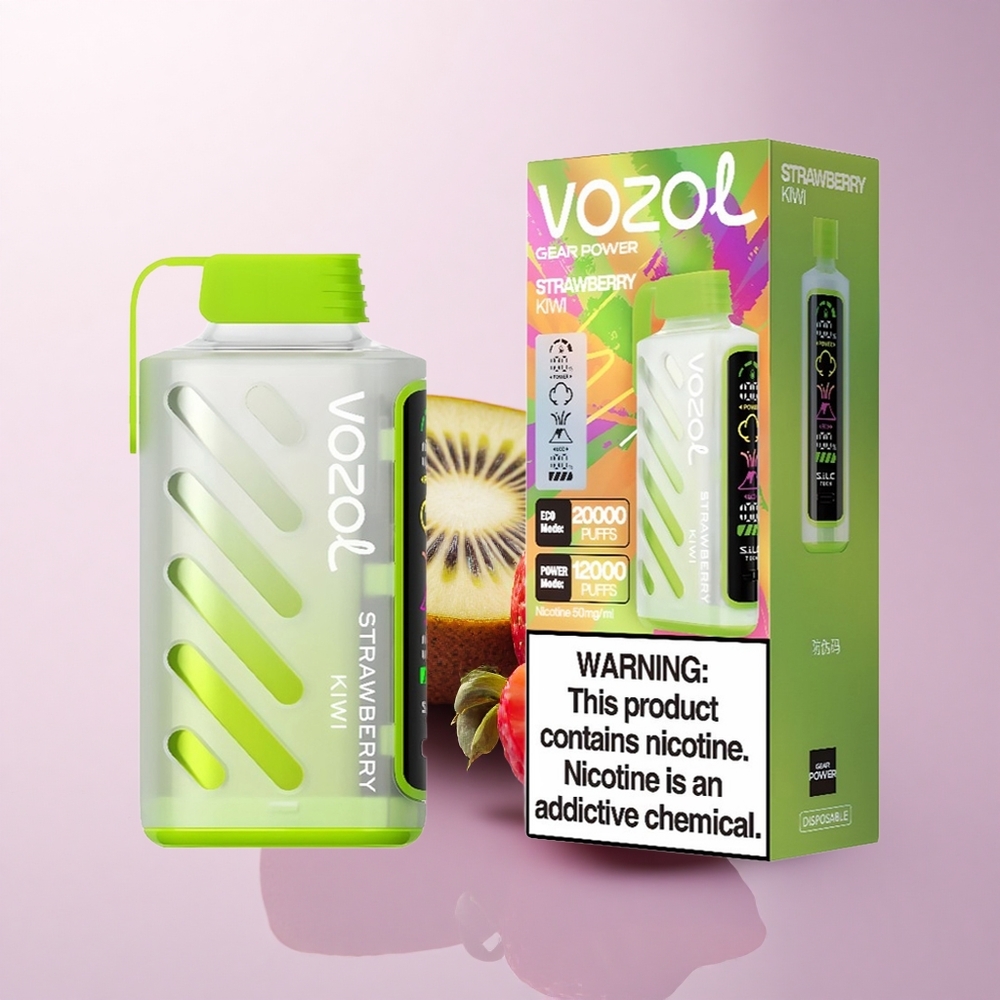 VOZOL Gear Power 20000 Puffs Strawberry Kiwi Dual Mesh 20mL 5% Nicotine