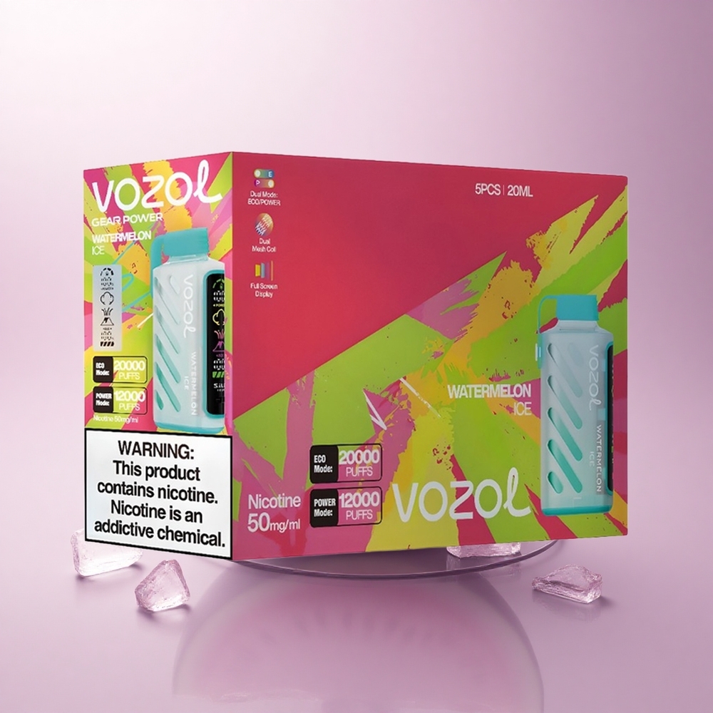VOZOL Gear Power 20000 Puffs Watermelon Ice Dual Mesh 20mL 5% Nicotine