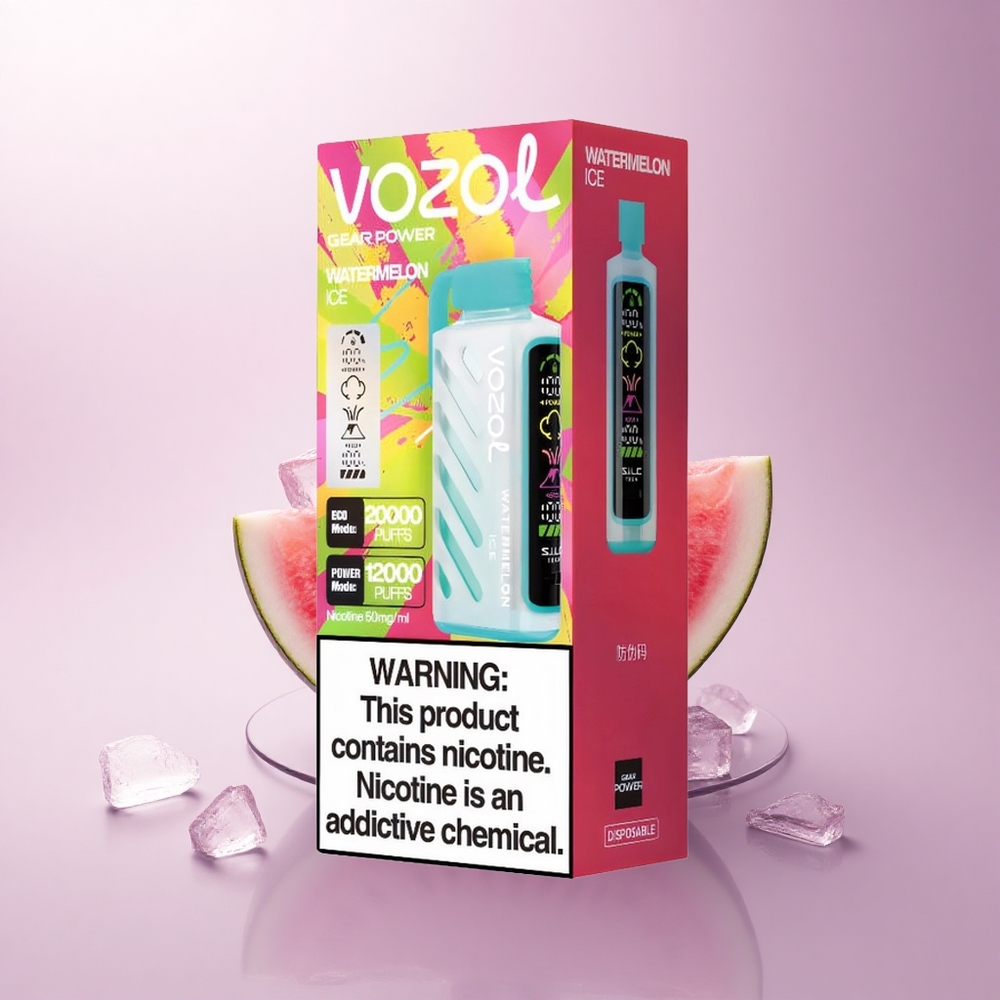 VOZOL Gear Power 20000 Puffs Watermelon Ice Dual Mesh 20mL 5% Nicotine
