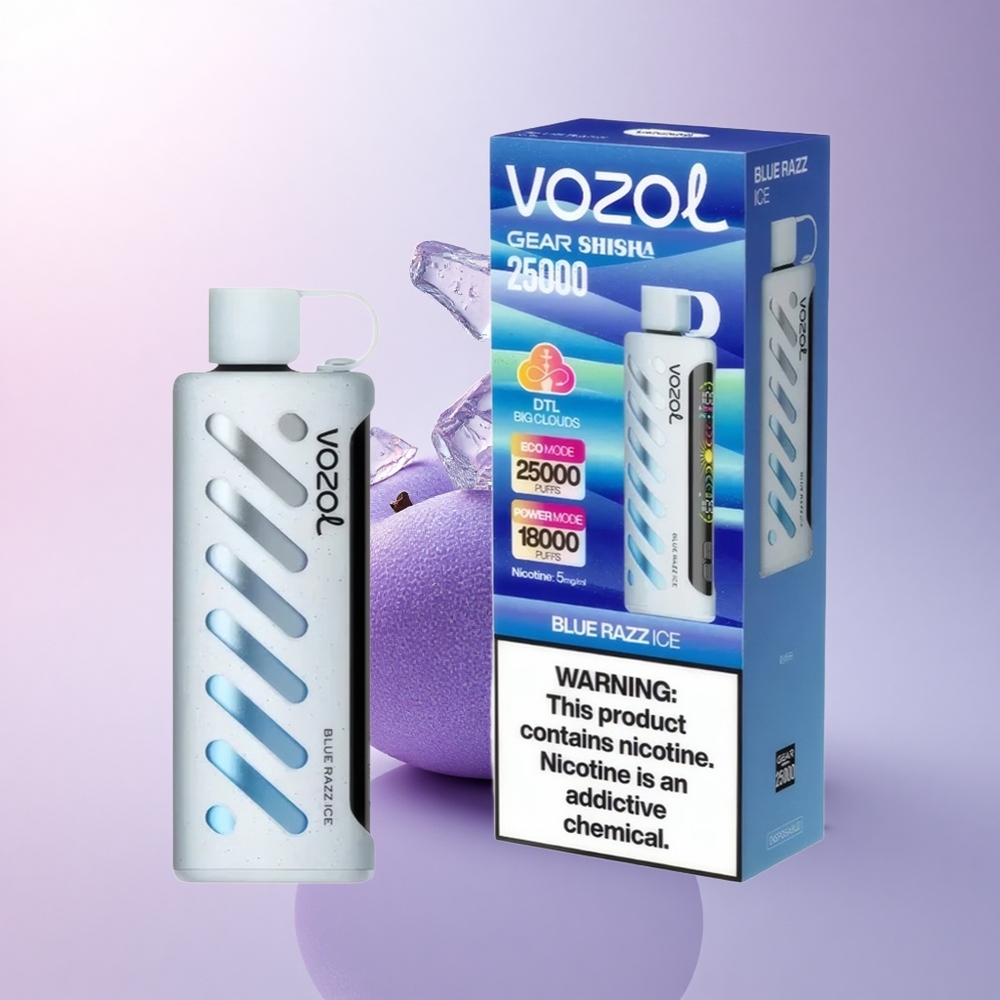 VOZOL Gear Shisha 25000 Puffs Blue Razz Ice Dual Mesh 1000mAh