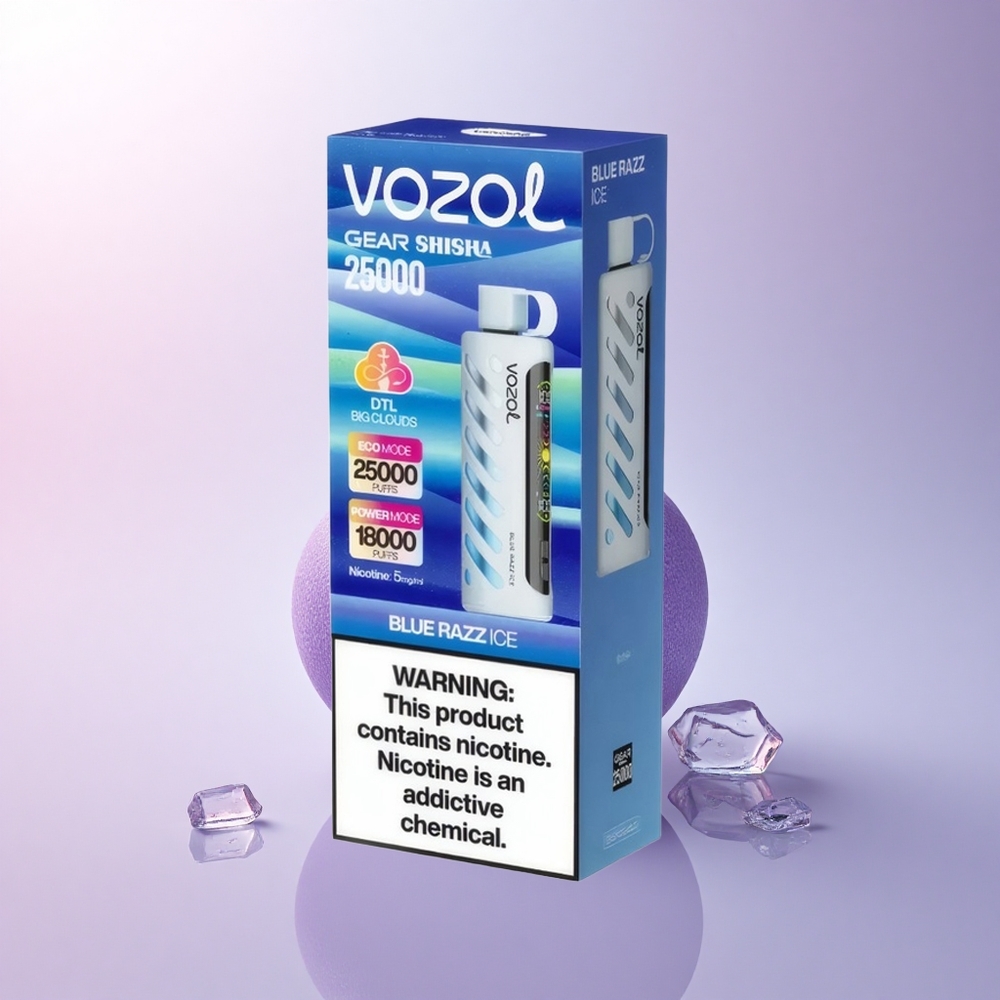 VOZOL Gear Shisha 25000 Puffs Blue Razz Ice Dual Mesh 1000mAh