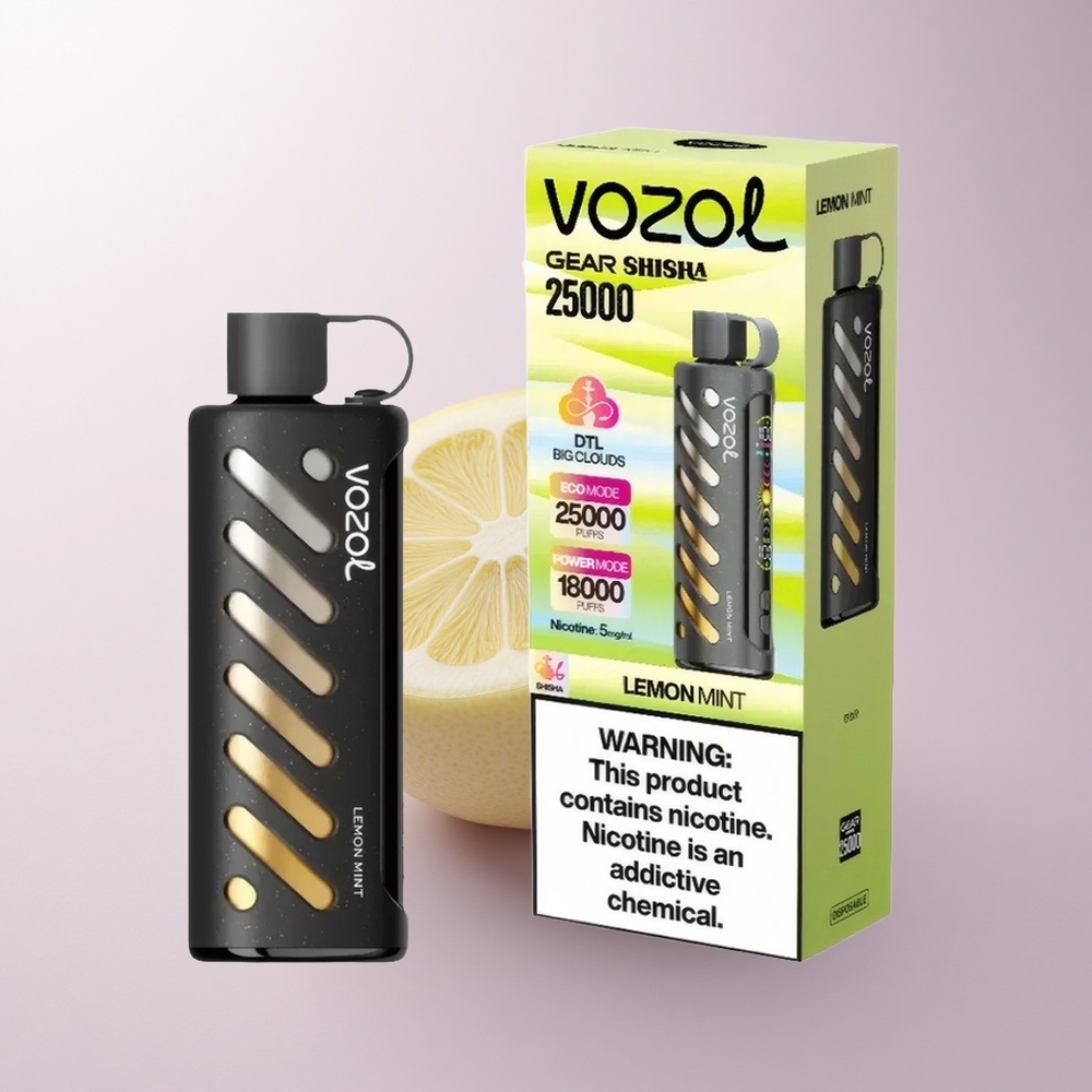 VOZOL Gear Shisha 25000 Puffs Lemon Mint Dual Mesh 1000mAh