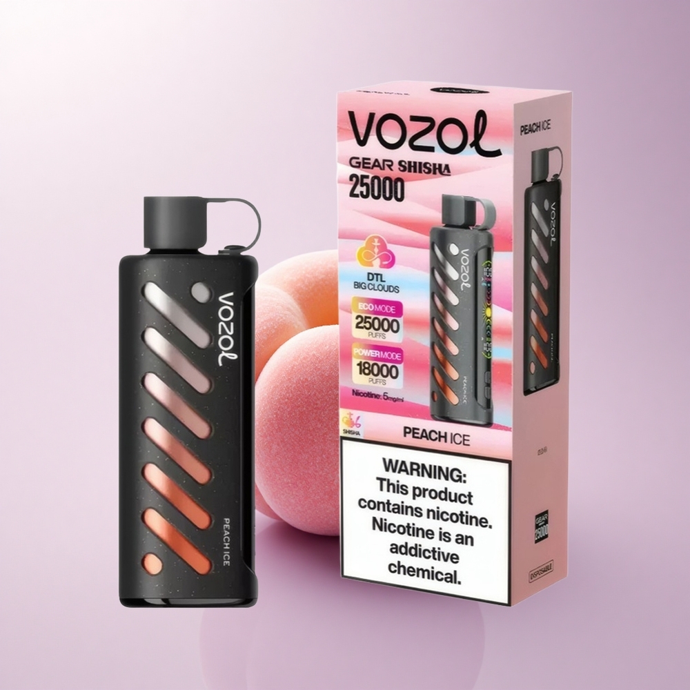 VOZOL Gear Shisha 25000 Puffs Peach Ice Dual Mesh 1000mAh