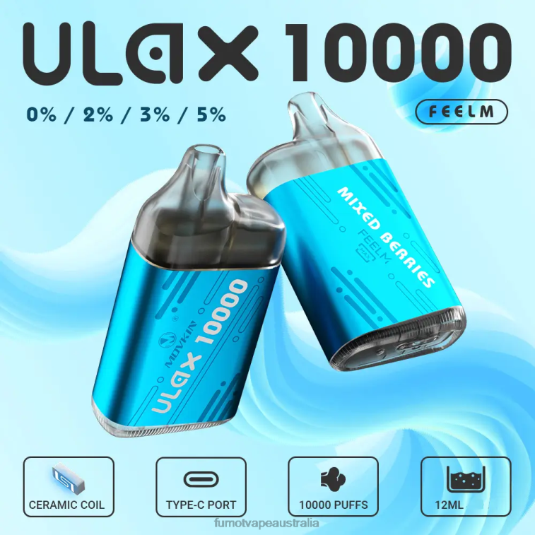 Fumot Vape Flavours - Fumot Movkin Ulax 10000 Disposable Vape Pod - 12ML (1 Piece) 08L04308 Grape Ice