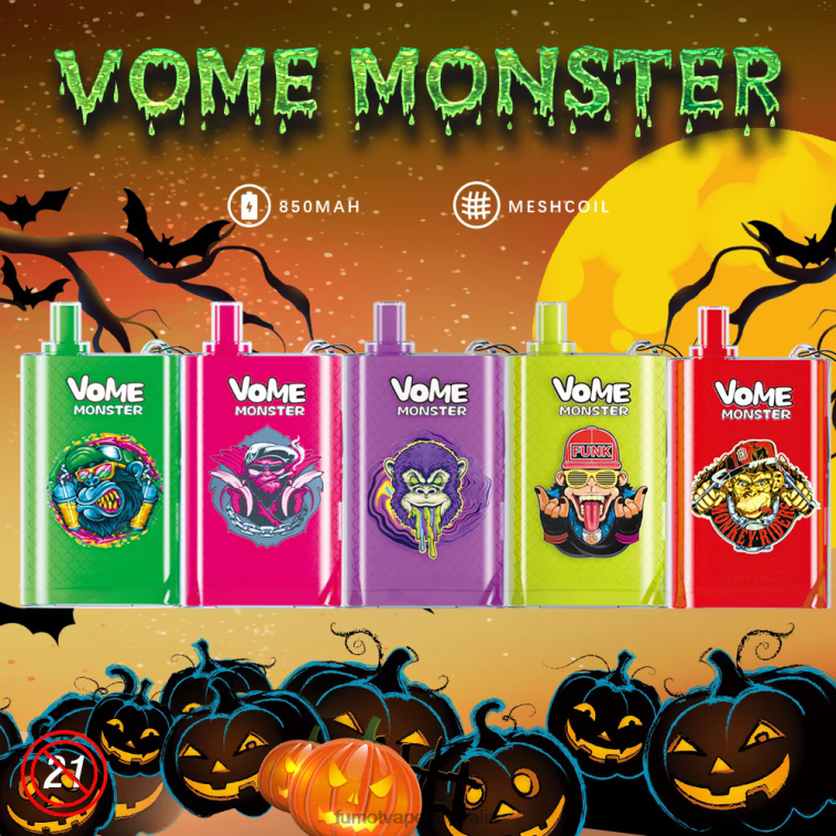 Fumot Discount Code - Fumot Vome Monster 10000 Disposable Vape Pod Device - 20ML (1 Piece) 08L04426 Blueberry Ice