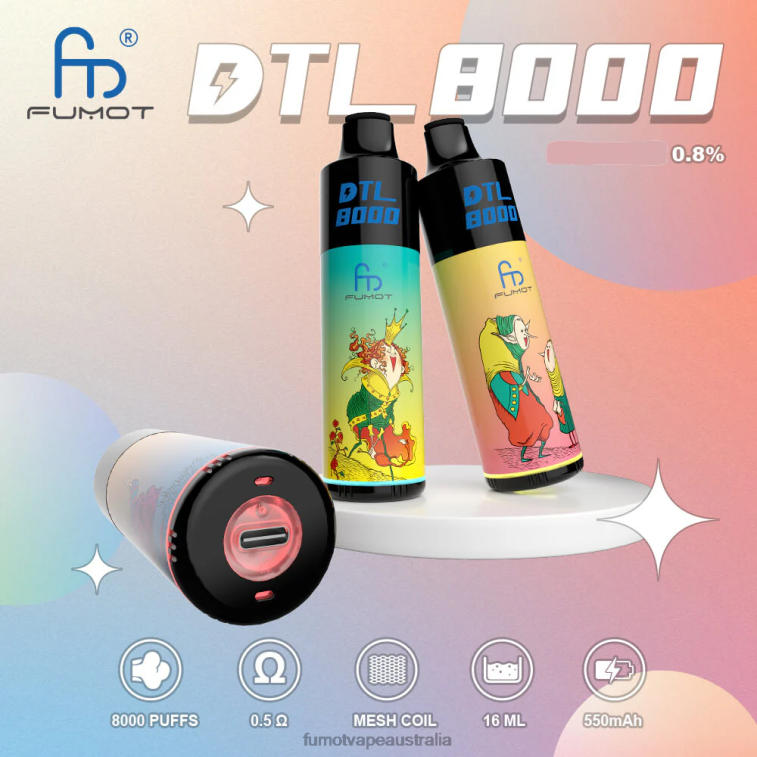 Fumot Vape Price - Fumot DTL 8000 Disposable Vape Pen - 16ML (1 Piece) 08L04415 Blue Raspberry Lemon