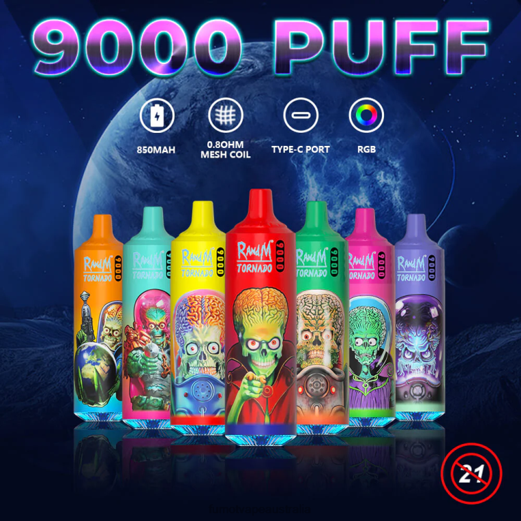 Fumot Discount Code - Fumot Tornado 9000 Disposable Vape Pen - 18ML (1 Piece) 08L046 Rainbow Candy