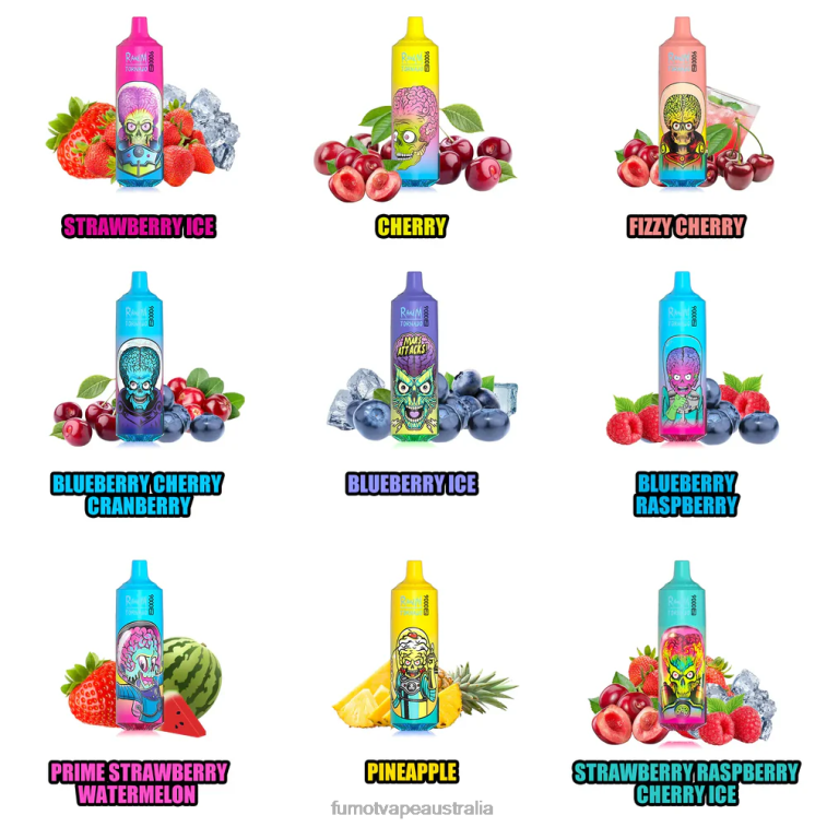 Fumot Vape Flavors - Fumot Tornado Disposable Vape 9000 Pro - 18ML (1 Piece) 08L04249 Strawberry Watermelon Bubblegum