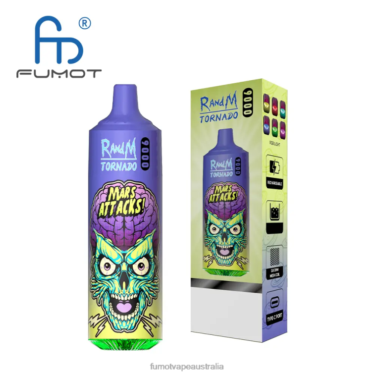 Fumot Vape Price - Fumot Tornado Disposable Vape Pen 9000 - 18ML (1 Piece) 08L0445 strawberry Watermelon Bubblegum