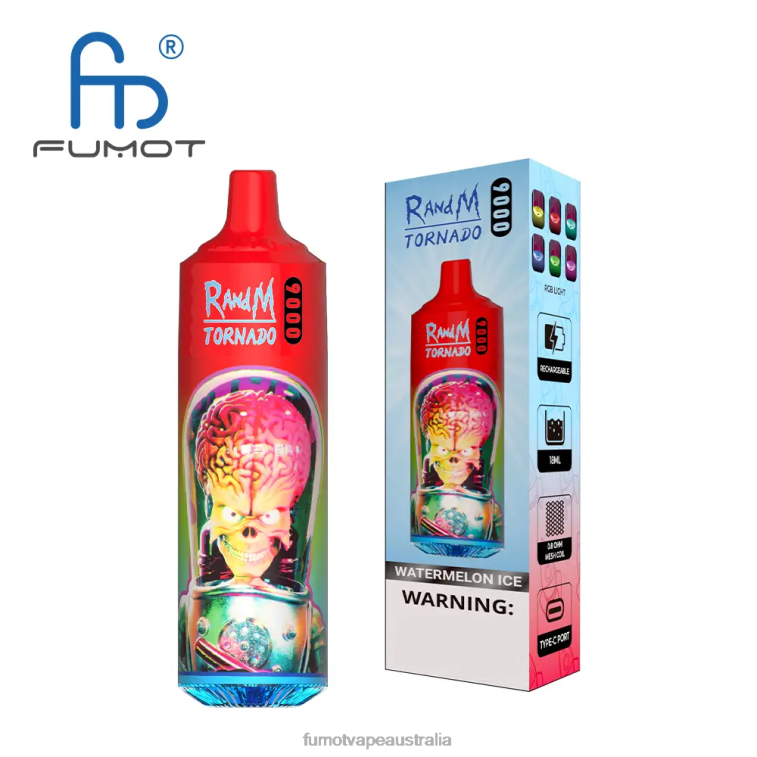 Fumot Vape Price - Fumot Tornado Disposable Vape Pen 9000 - 18ML (1 Piece) 08L0445 strawberry Watermelon Bubblegum