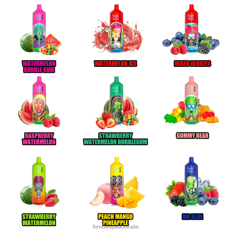 Fumot Vape Sale - Fumot Tornado Disposable Vape 9000 Pro - 18ML (1 Piece) 08L04247 Raspberry Watermelon