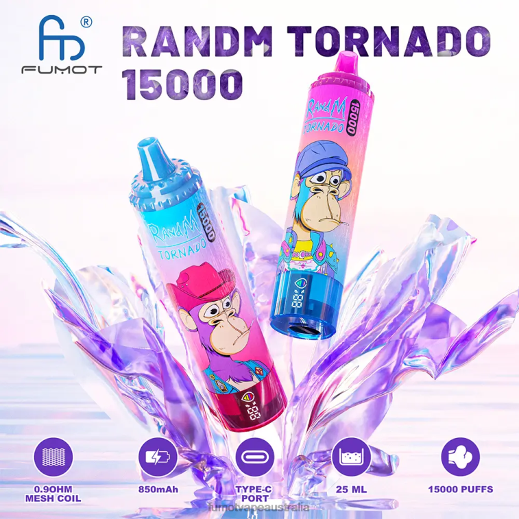 Fumot Vape Shop - Fumot Tornado 15000 Disposable Vape - 25ML (1 Piece) 08L04190 Watermelon Ice