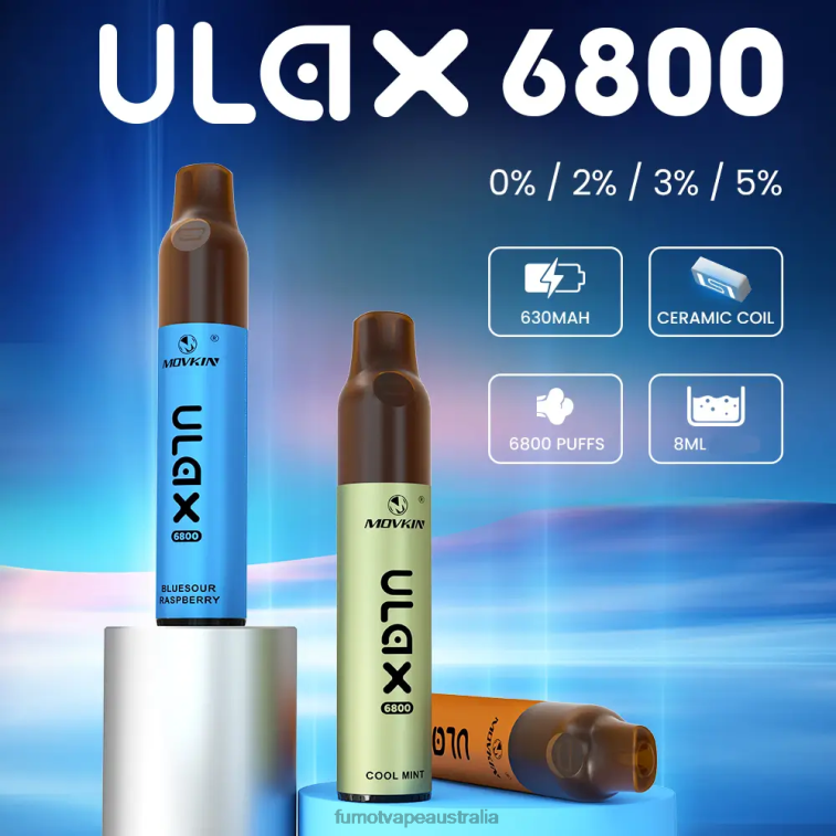 Fumot Discount Code - Fumot Movkin Ulax 6800 Disposable Vape, Ceramic Coil - 8ML (1 Piece) 08L04326 Peach Mango