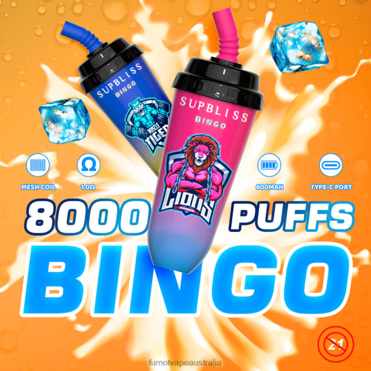 Fumot Vape Australia - Fumot Supbliss Bingo 16ML 8000 Disposable Vape Pod Device (1 Piece) 08L04412 Watermelon