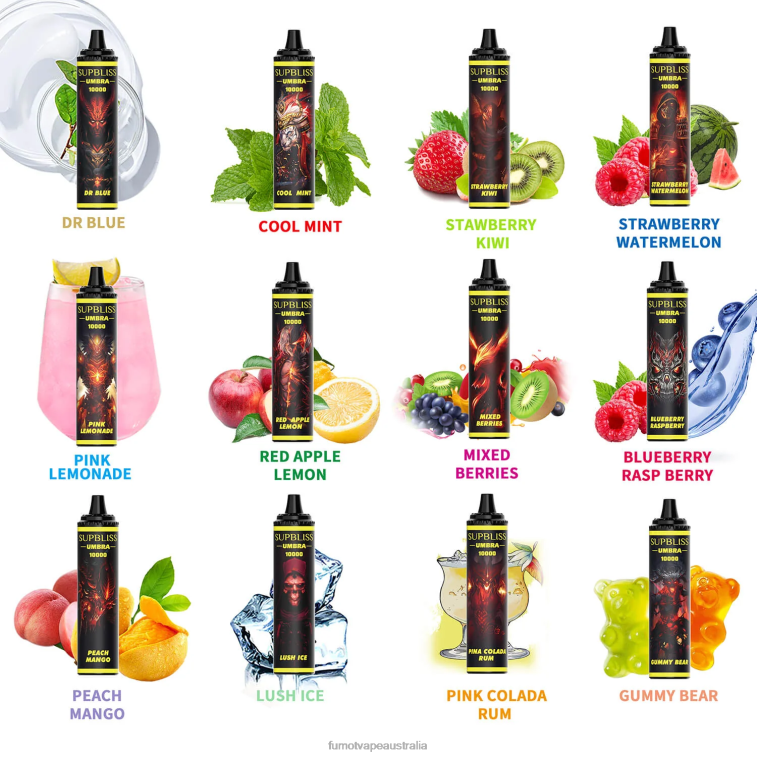 Fumot Australia - Fumot Supbliss Umbra 10000 (1 Piece) Disposable Vape Pen - 20ML 08L04481 Pina Colada Rum