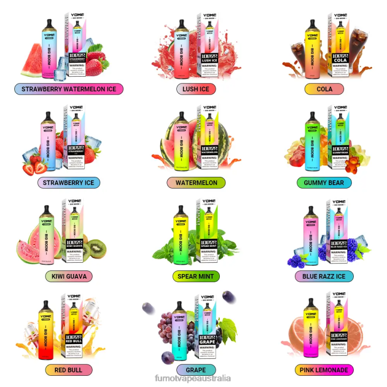 Fumot Vape Shop - Fumot Vome Big Boom Disposable Vape Pen 10000 - 20ML (1 Piece) 08L04440 Strawberry Ice